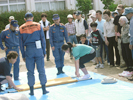 地区総出の防災訓練（応急救護）